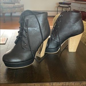 Black lace up boots